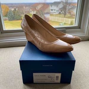 Cole Haan patent leather wedge pumps